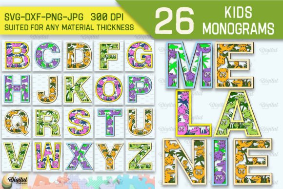 3D Laser Cut Monogram Letters Bundle for Creative Projects