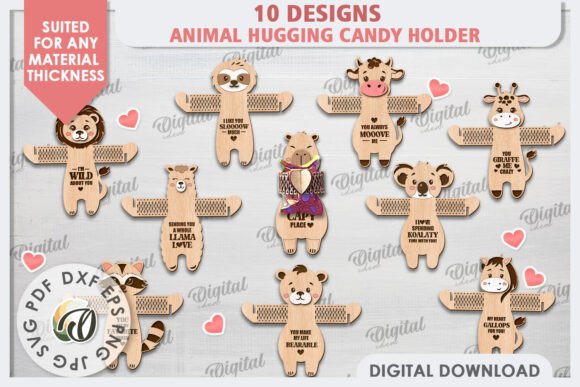 Animals Candy Holders Laser Cut Bundle: Creative Designs