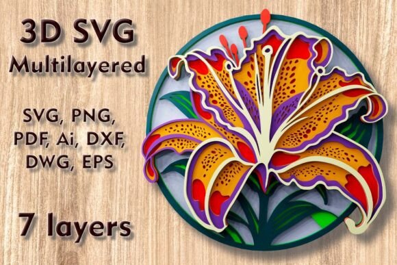 Create Stunning 3D Lily Wall Art with SVG Files