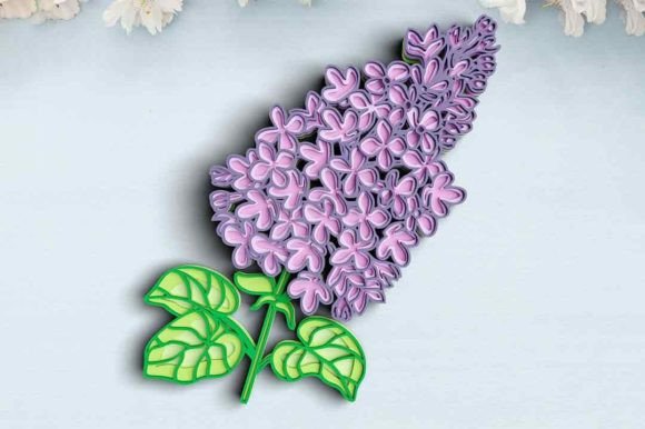 Elegant 3D Lilac Layered Design for Creative Projects