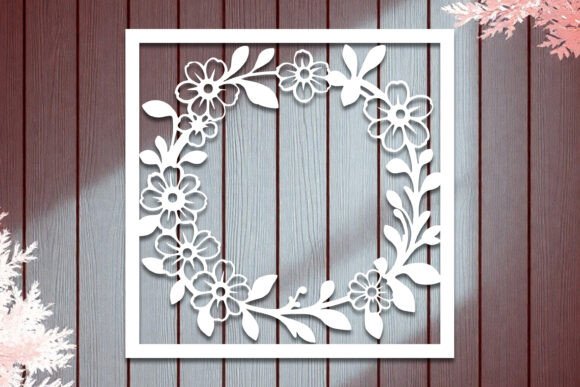 Elegant Floral Photo Frame Paper-Cut SVG