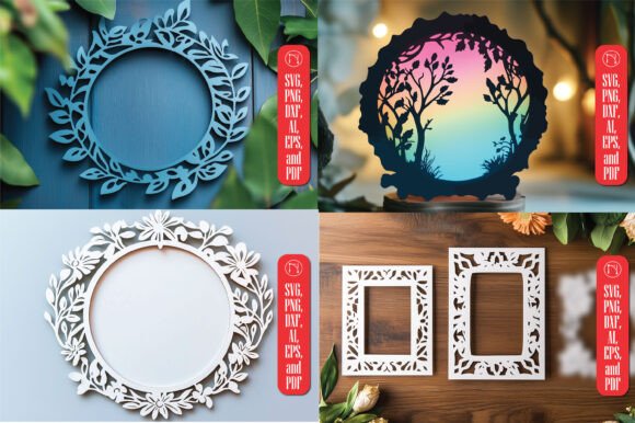 Elegant Paper Cut Photo Frames SVG Bundle