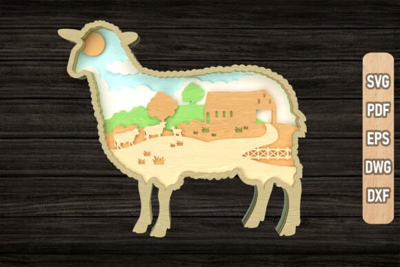 Farm Scene Sheep Layered SVG: A Designer's Delight