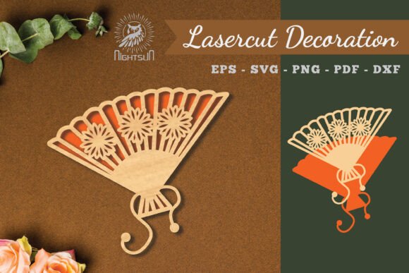 Flowers Hand Fan Laser Cut Decoration 4