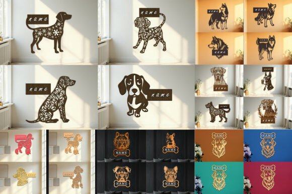Laser Cut Dog Wood Sign SVG Bundle