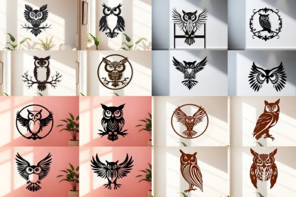 Laser Cut Owl Sign Wall Art SVG Bundle