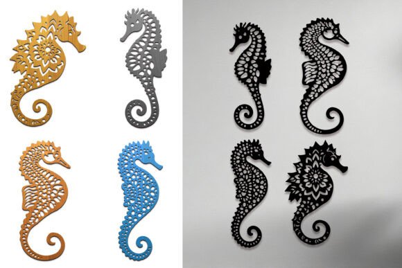 Laser Cut Seahorses Wall Art SVG Bundle