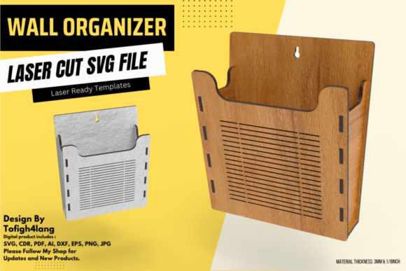 Laser Cut Wall Organizer SVG File