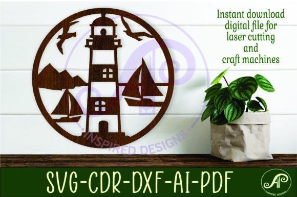 Lighthouse Wall Art Sign SVG Cut File