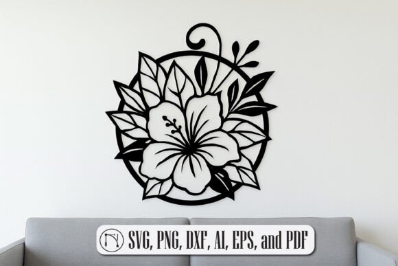 Lily Flower Wall Laser Cut SVG Cut File: Modern Decor