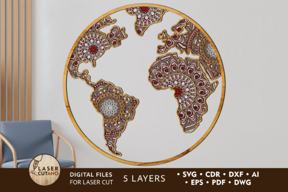 Multilayer Cut File GLOBE MANDALA
