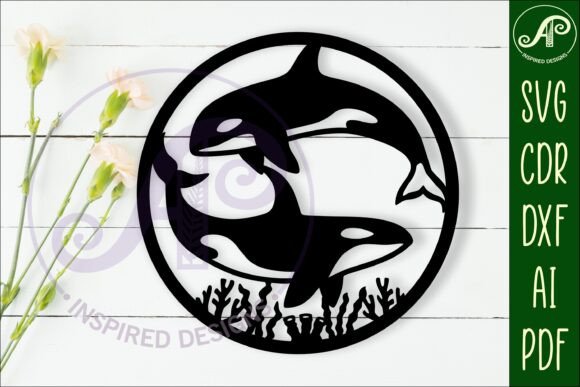Orcas, Killer Whales Wall Sign Svg Laser