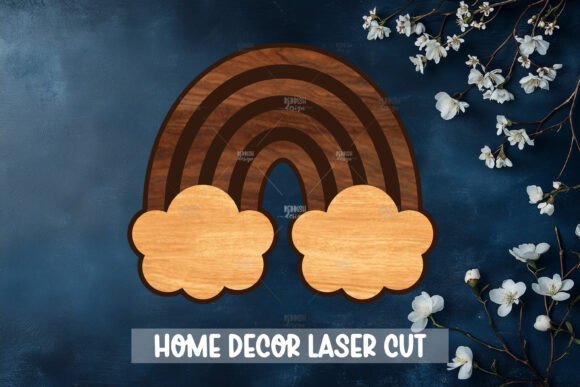 Rainbow Wooden Nursery Laser Cut Decor