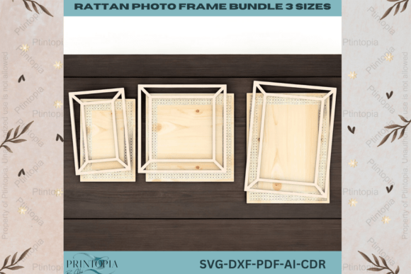 Rattan Photo Frame Bundle 234: Digital Design for Laser Crafters
