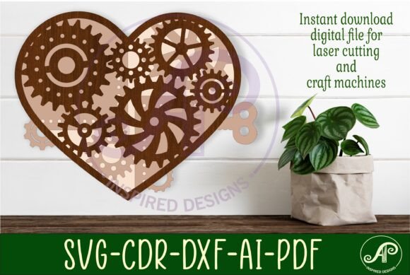 Steampunk Heart Layered Cut Out Wall Art: A Digital Craft File