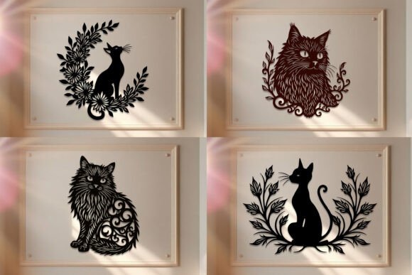 Stunning Laser Cut Cats Wall Art SVG Bundle for Crafters